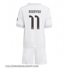 Maglie da calcio Real Madrid Rodrygo Goes #11 Prima Maglia Bambino 2025-26 Manica Corta (+ Pantaloni corti)